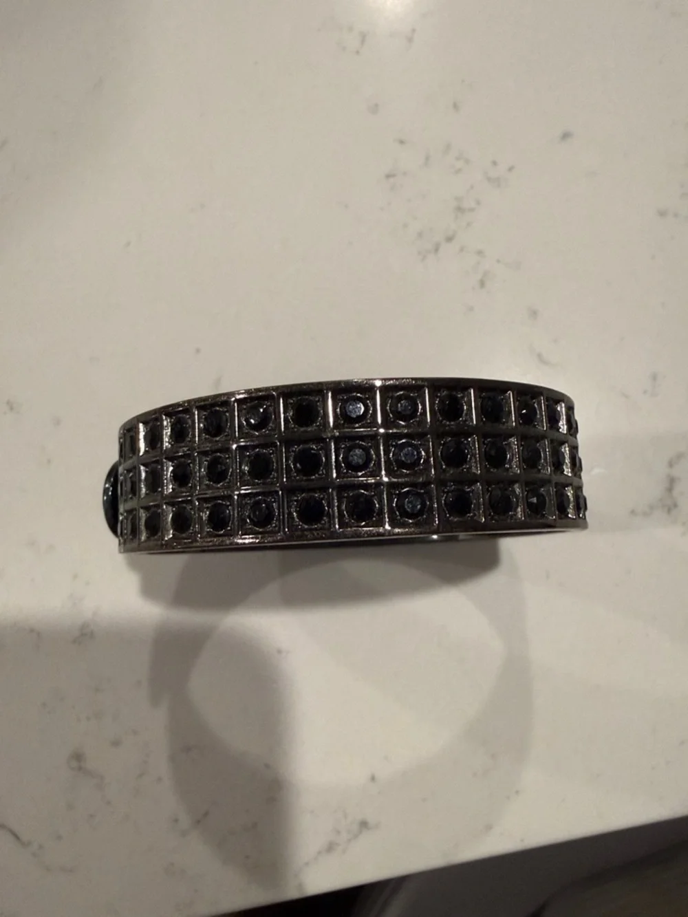 Coach Gunmetal Bangle with Black Stud Accents - Picture 2 of 3